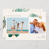 熱帯ビーチグリーン金ゴールド緑2 – 写真 シーズンカード (正面/裏面)