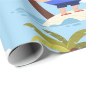 熱帯ビーチサマークリスマスバケーションサンタ ラッピングペーパー (ロールコーナー)