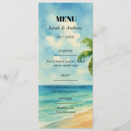 熱帯ビーチサマー結婚シーサイド食品 メニュー (正面)