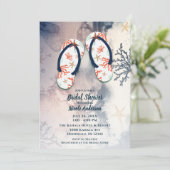 熱帯ビーチサンゴビーチサンダルブライダルシャワー 招待状 (スタンド正面)