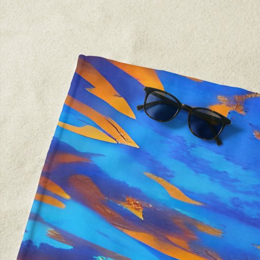 熱帯ビーチサンセットオ澄んーバー海 ビーチタオル (インサイチュ)