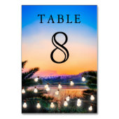 熱帯ビーチサンセットストリングラ結婚イト テーブルナンバー (裏面)