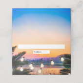 熱帯ビーチサンセットストリングラ結婚イト プレイスカード (外部開封)