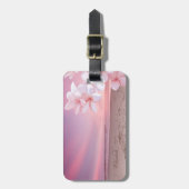 熱帯ビーチサンセットハワイアンプルメリア。 ラゲッジタグ (正面縦)