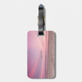 熱帯ビーチサンセットハワイアンプルメリア。 ラゲッジタグ (裏面縦)