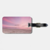 熱帯ビーチサンセットハワイアンプルメリア。 ラゲッジタグ (裏面横)