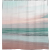 熱帯ビーチサンセットフォトサンドウェーブシーサイド シャワーカーテン (正面)