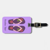 熱帯ビーチサンダルの休暇時間 ラゲッジタグ (正面横)