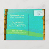 熱帯ビーチサンダル、新しい住所 案内ポストカード (裏面)