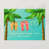熱帯ビーチサンダル、新しい住所 案内ポストカード (正面)