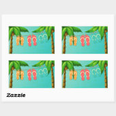 熱帯ビーチサンダル 長方形シール (シート)