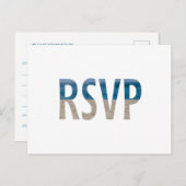 熱帯ビーチサンドウォーターフォトウェディングRSVP インビテーションポストカード (正面/裏面)