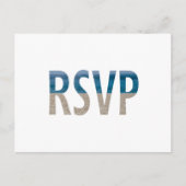 熱帯ビーチサンドウォーターフォトウェディングRSVP インビテーションポストカード (正面)
