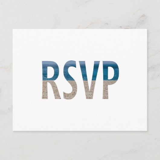 熱帯ビーチサンドウォーターフォトウェディングRSVP インビテーションポストカード (正面)