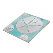 熱帯ビーチサンドドルターコイズ水彩 タイル (側面)