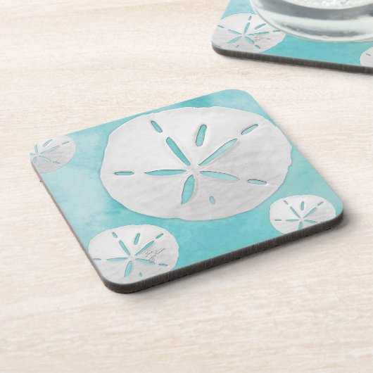 熱帯ビーチサンドドルターコイズ沿岸 コースター (左側)