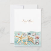 熱帯ビーチシェルブライダルシャワー招待 招待状 (正面)