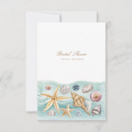 熱帯ビーチシェルブライダルシャワー招待 招待状