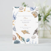 熱帯ビーチシェルブライダルシャワー招待 招待状 (スタンド正面)