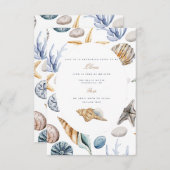 熱帯ビーチシェルブライダルシャワー招待 招待状 (正面/裏面)