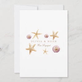 熱帯ビーチシェル婚約発表カード 案内状