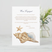 熱帯ビーチシェル婚約発表カード 案内状 (スタンド正面)