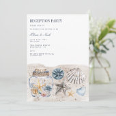 熱帯ビーチシェル披露宴招待状カード 招待状 (スタンド正面)