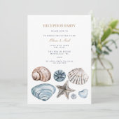 熱帯ビーチシェル披露宴招待状カード 招待状 (スタンド正面)