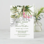 熱帯ビーチシャドーグリーンリーピンクフローラシャワー 招待状 (スタンド正面)