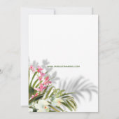 熱帯ビーチシャドーグリーンリーピンクフローラシャワー 招待状 (裏面)