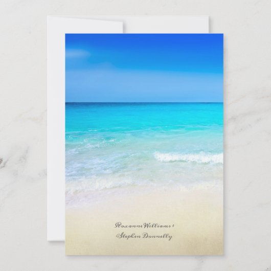 熱帯ビーチショア結婚フローラ 招待状 (裏面)