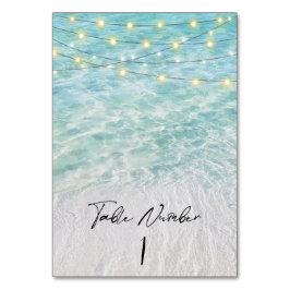 熱帯ビーチシーガラス&ストリングライト テーブルナンバー