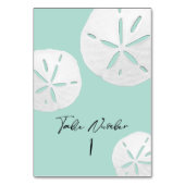 熱帯ビーチシーガラス&ホワイトサンドドル テーブルナンバー (裏面)