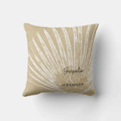 熱帯ビーチシーサイドジャングルパーム結婚リーフ クッション (裏面)