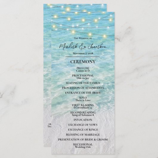 熱帯ビーチシーサイドストリングライト結婚ズ (正面/裏面)