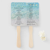 熱帯ビーチシーサイドストリングライト結婚ズ ハンドファン (正面&裏面)