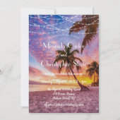 熱帯ビーチシーサイドデスティネーションウェディング 招待状 (正面)