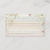 熱帯ビーチシーシェルベビーシャワーオムツラッフル エンクロージャーカード (裏面)