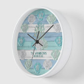 熱帯ビーチシーシェル 壁時計 (傾斜)