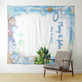 熱帯ビーチシーシェ結婚ルの写真の背景 タペストリー (インサイチュ(横))