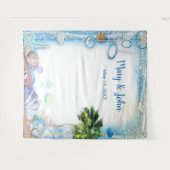 熱帯ビーチシーシェ結婚ルの写真の背景 タペストリー (正面(横))