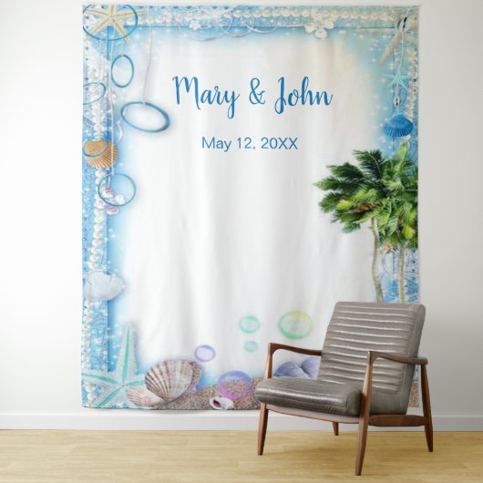 熱帯ビーチシーシェ結婚ルの写真の背景 タペストリー (インサイチュ)