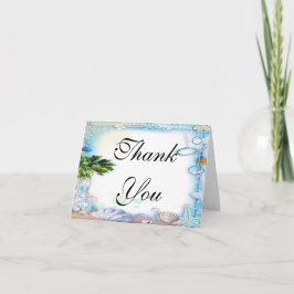 熱帯ビーチシーシェ結婚ルサンキューカード サンキューカード