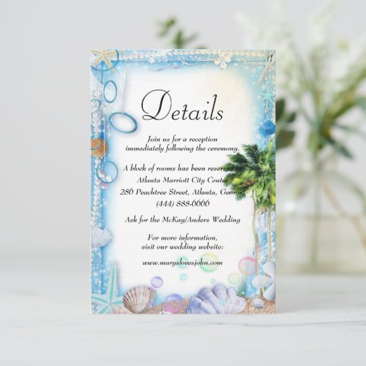 熱帯ビーチシーシェ結婚ル詳細 エンクロージャーカード (スタンド正面)