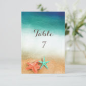 熱帯ビーチシーフィッシュテーブルカード 招待状 (スタンド正面)