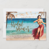 熱帯ビーチシーンのブライダルシャワー招待 招待状 (正面)
