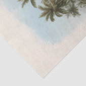 熱帯ビーチシーンの水彩スタイル 薄葉紙 (詳細)