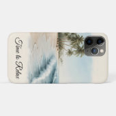 熱帯ビーチシーンの水彩スタイル Case-Mate iPhoneケース (裏面(横))