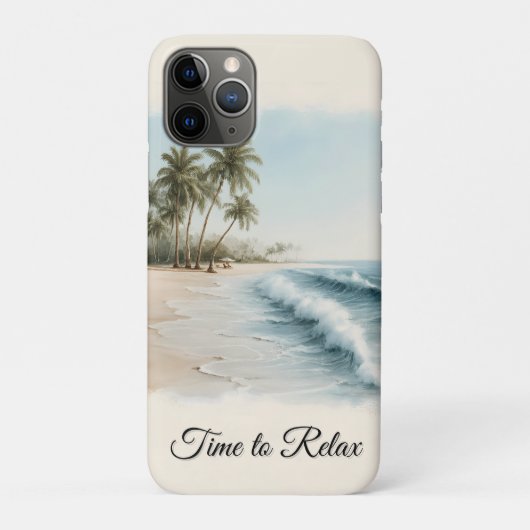 熱帯ビーチシーンの水彩スタイル Case-Mate iPhoneケース (裏)