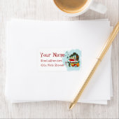 熱帯ビーチシーン ラベル (インサイチュ)